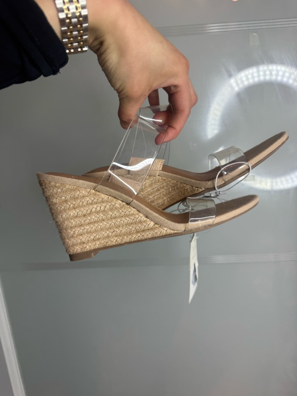 a new day Clear Strap Espadrille Wedge Sandals - Nude/Tan - Picture 2 of 2